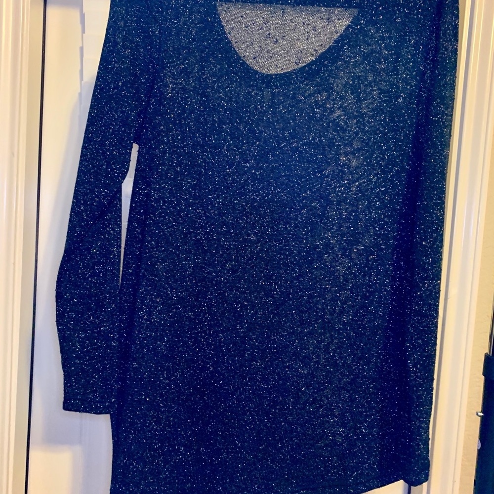 Lane Bryant Asymmetrical Black Metallic Top